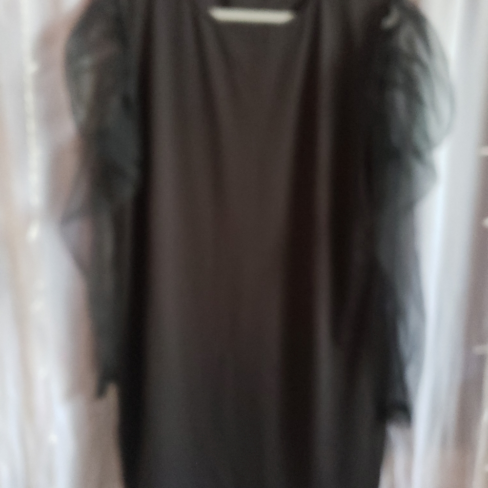 Sheer long sleeve black dress